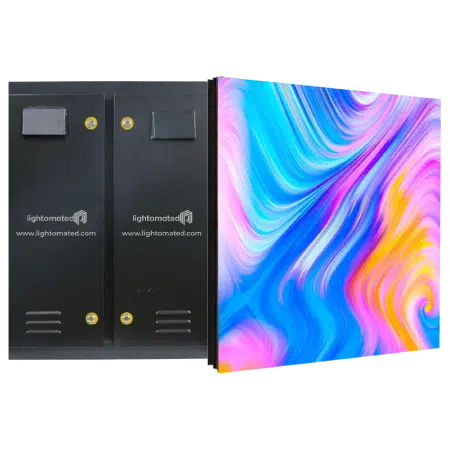 Back panel of LED display unit showing structural design and mounting elements