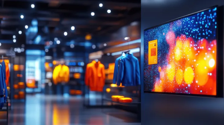 LED video wall display used in modern retail store environment