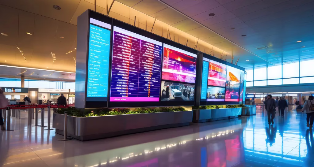 LED video walls for airports