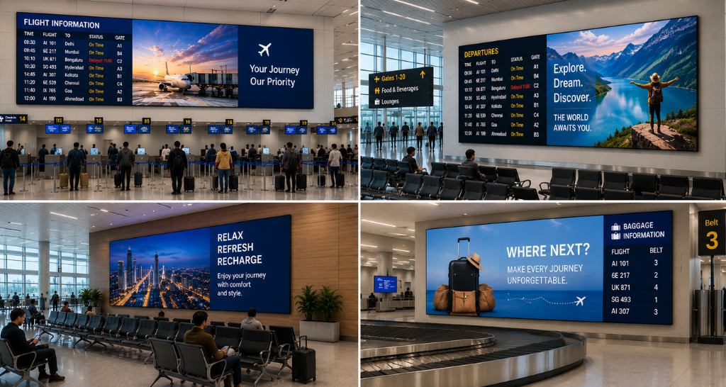 LED video wall display for Airport Operations