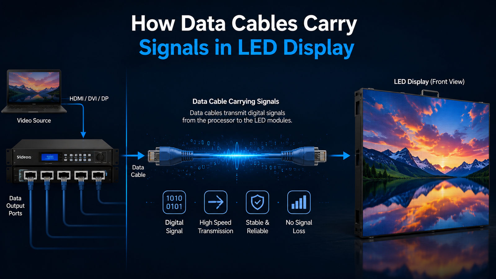 How Data Cables Carry Signals in led display