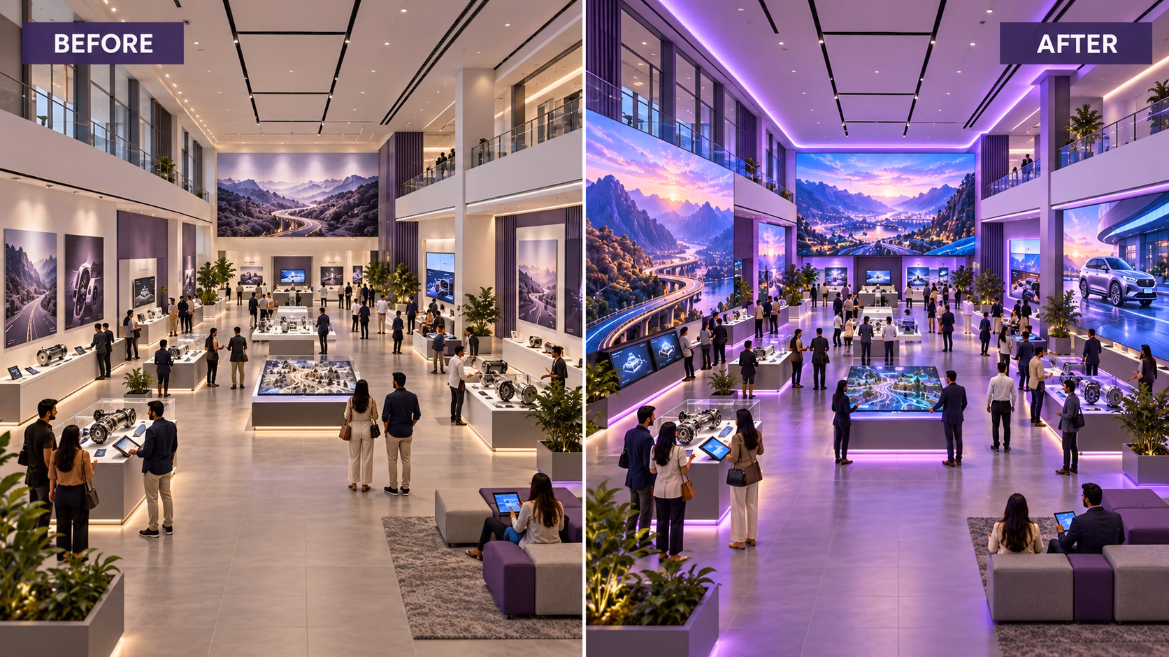 How LED Video Walls Enhance Experience Centres: Before vs After